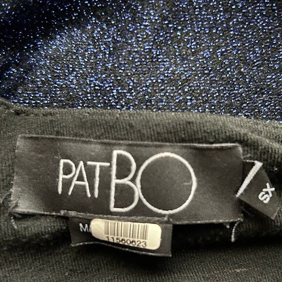 PatBO Women’s Highneck Dolman Long Sleeve Lurex‎ Top Metallic Blue-Size XS - Picture 6 of 7